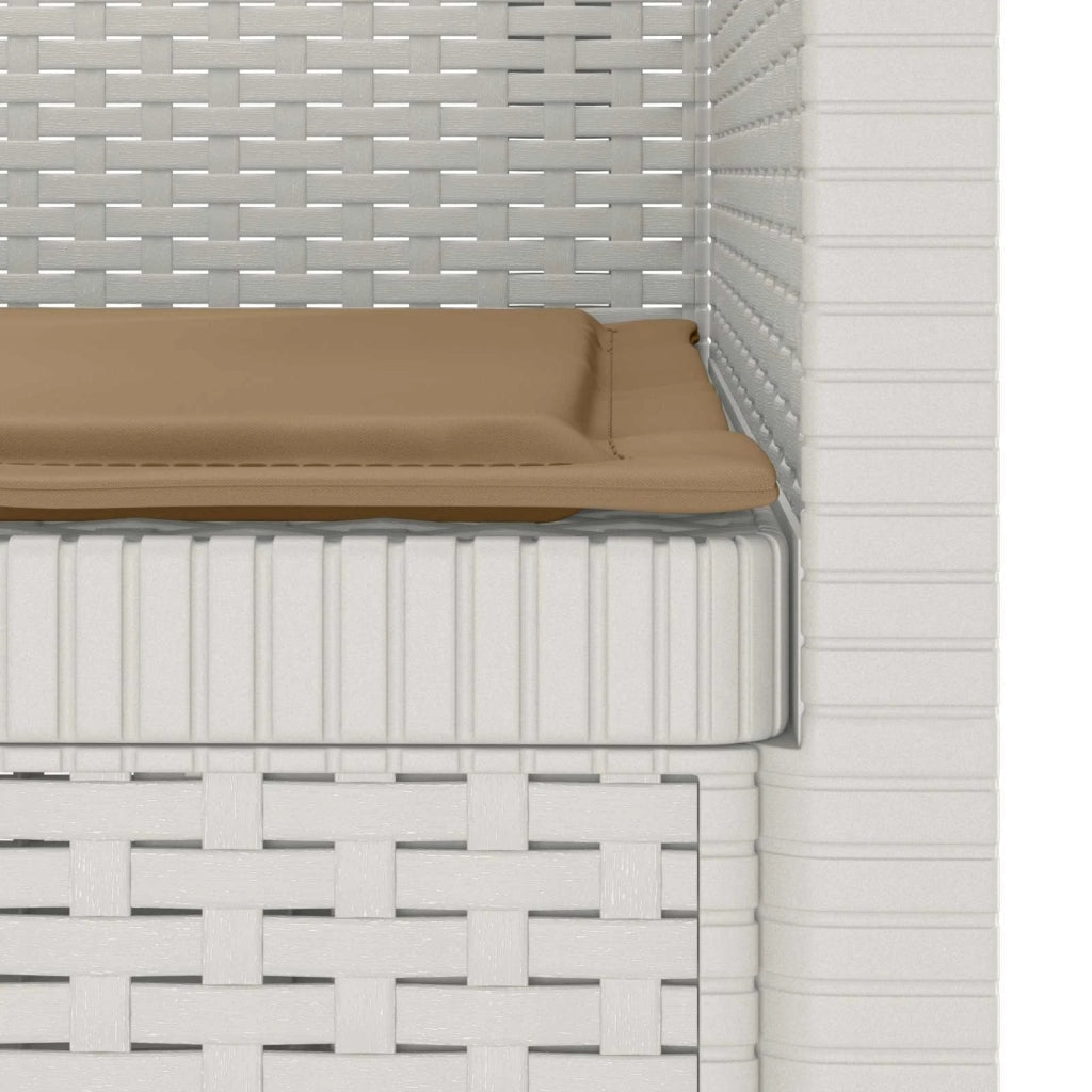 Sedia da giardino-Poltrona a 1 Posto con Cuscino Aspetto Rattan PP Bianco 994168