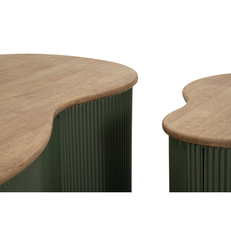Tavolini Da Caffe' Frankfurt Coppia Verdi cm 87x53x32-50x35x28