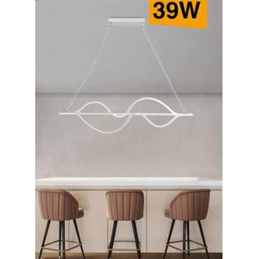Trade Shop - Lampadario Led A Sospensione 39 Watt Moderno Onde Luce 6500k 4000k 3000k B64-b -