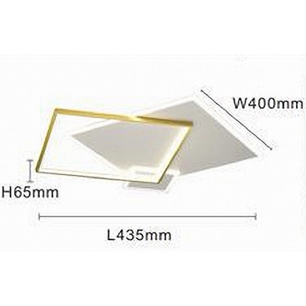 Trade Shop - Plafoniera Led 46watt Quadrato Oro Moderno Lampadario Soffitto Luce Bianco 71486 -