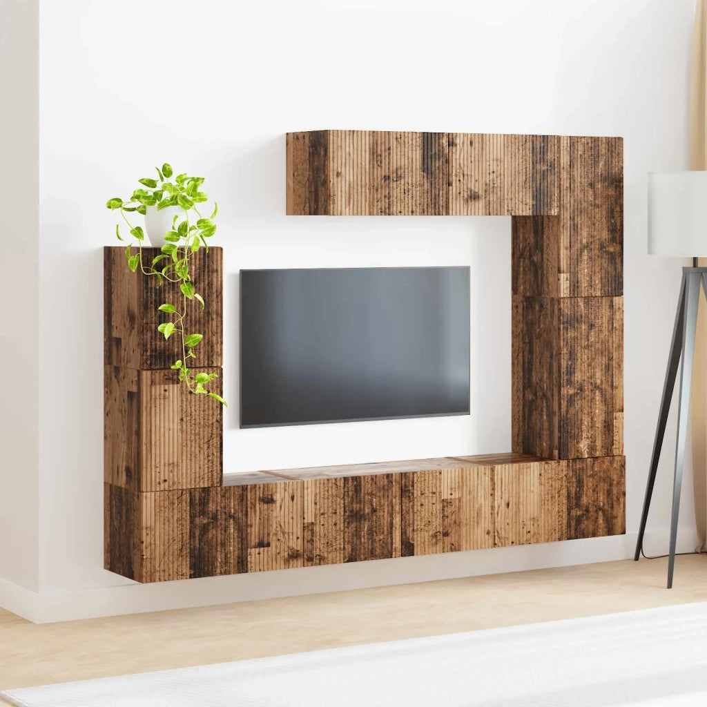 Set mobile TV 5 pcs Legno vecchio Legno multistrato