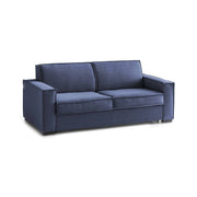 Divano fisso Diopside, Divano a 3 posti, Made in Italy, SofÒ  Soggiorno in tessuto, con Braccioli standard, cm 220x95h90, Blu
