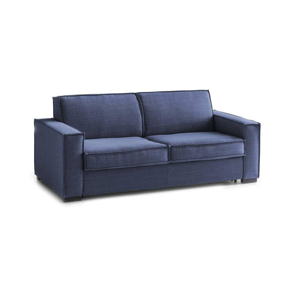 Divano fisso Diopside, Divano a 3 posti, Made in Italy, SofÒ  Soggiorno in tessuto, con Braccioli standard, cm 220x95h90, Blu