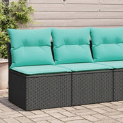 Set Divani da Giardino con Cuscini 2 pz Nero Polyrattan Acacia 3325233
