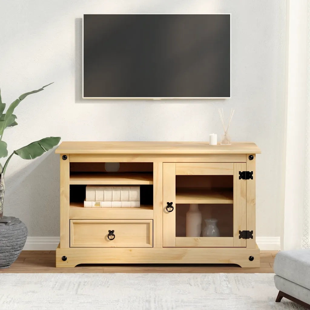 Mobile Porta TV Corona 100x45x58 cm in Legno Massello di Pino 4005669