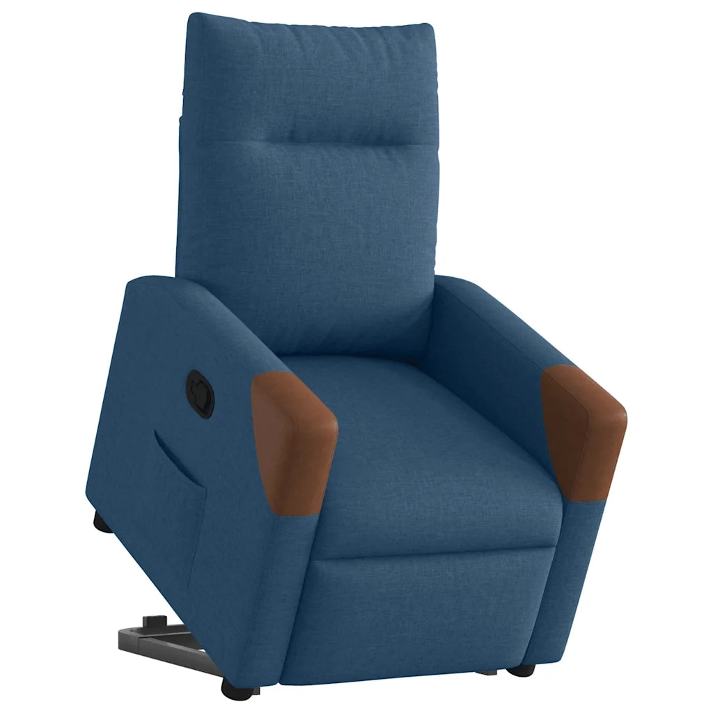 Poltrona Alzapersona Reclinabile Blu in Tessuto 3324012
