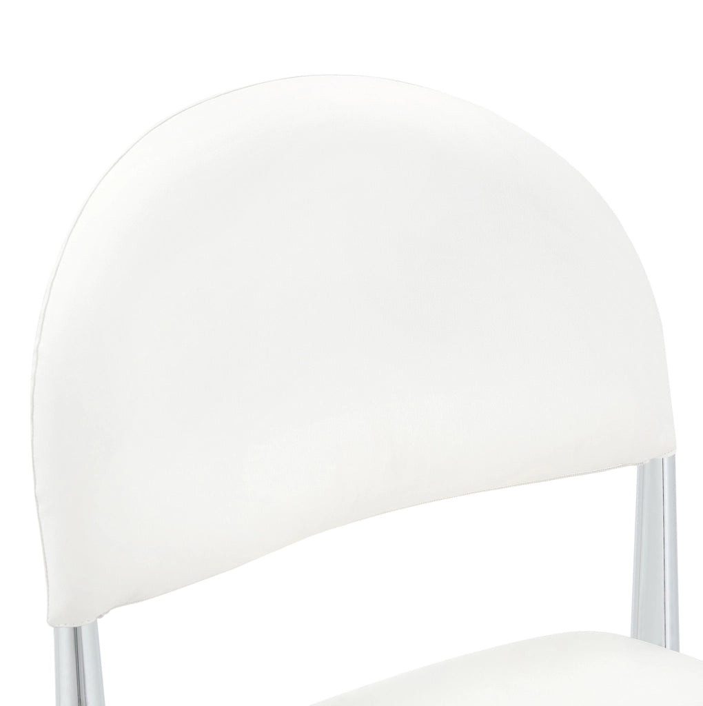 Set di 2 sedie da pranzo con schienale ergonomico in PU bianco
