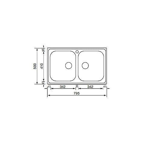 CM Zenith 79x50 2V Lavello ad incasso Rettangolare Acciaio inossidabile