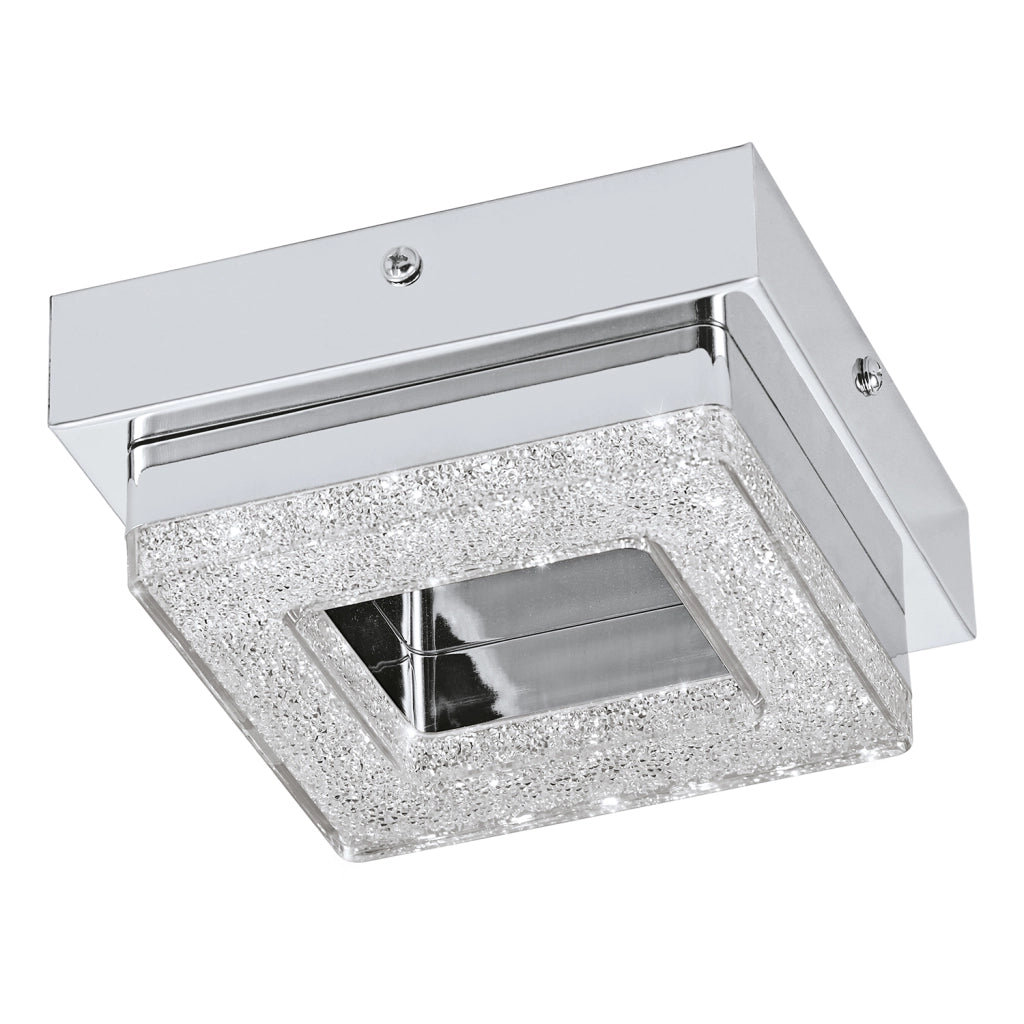 Plafoniera Moderna Fradelo Acciaio Cromo 1 Luce Led Integrato 3,2W