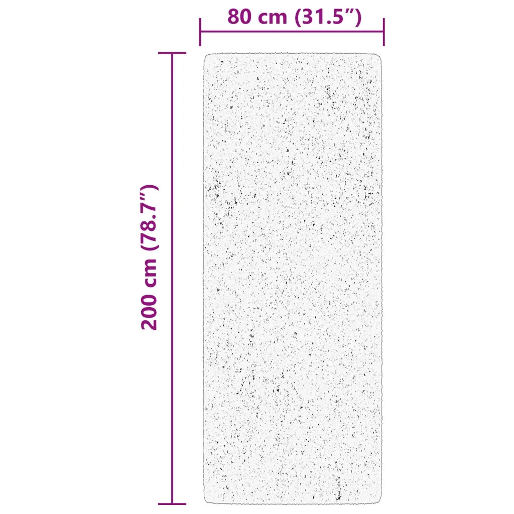 Tappeto a Pelo Corto HUARTE Morbido e Lavabile Nero 80x200 cm 375110
