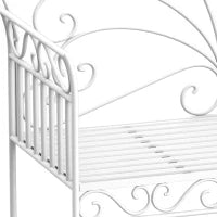 Panchina da Esterno a 2 Posti , Panchina Biposto da Giardino Stile Romantico Ferro 113.5 x 50 x 96cm Bianco