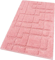 Tappeto Bagno Puro Cotone Morbido 3D Camera Sendiletto Elegante Lavabile Rosa 55x90 cm