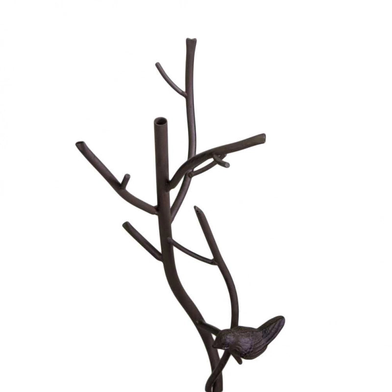Posacenere metallo marrone ramo con uccellino cm 37x35h95