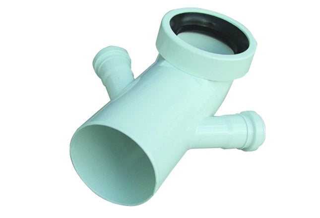 CURVA BIANCA WC ATTACCO BICCHIERE  DOPPIO  VALSIR- Diam. 110 / 50- VALSI- pezzi 1