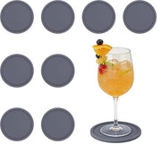 8 pezzi di sottopiedi in silicone - progettazione silicone densa (0,2 pollici) sottopiedi rotondi - sottopiedi per tè isolati con scarico - sottopiedi per caffè antiscivolo e antipolvere - sottopiedi per bar per birra - dimensioni 10 * 10 * 0,5 cm