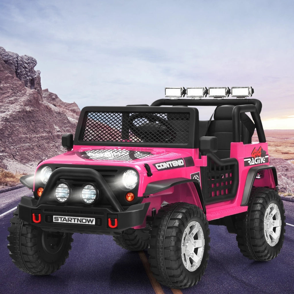 Auto elettrica camion con telecomando 3 velocit¨¤ luci musica interfaccia usb mp3 e radio, Auto elettrica per bambini 12v Rosa-Macchinine giocattoli
