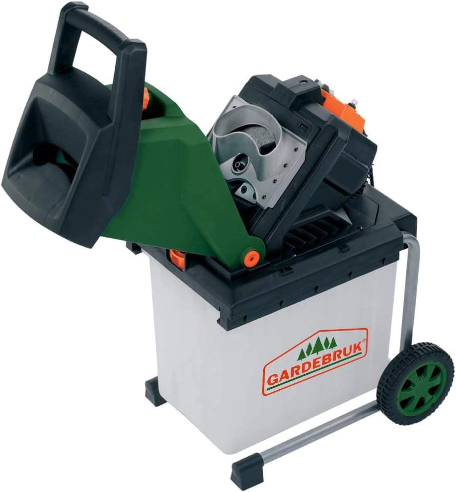 ® Trituratore da Giardino 3100 W max. 40 mm di Spessore Rami Elettrico 50 L Robusta Cesta di Raccolta Trituratore di Rami in Acciaio