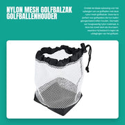 Borsa per palline da golf in nylon di alta qualità - capienza 36 palline - portatile e leggera - lavabile e asciugabile rapidamente - con cordoncino - borsa per palline da golf