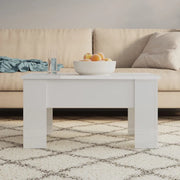 Tavolino Salotto Bianco Lucido 79x49x41 cm in Legno Multistrato 809698