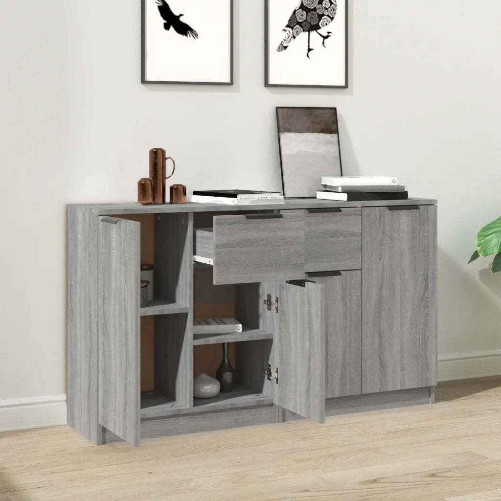 Credenze 2 pz Grigio Sonoma 60x30x70 cm in Legno Multistrato 3115818