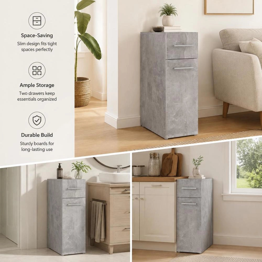 Apothecary Cabinet, Concrete Grey, 20x45.5x60 Cm, Wood-based Material