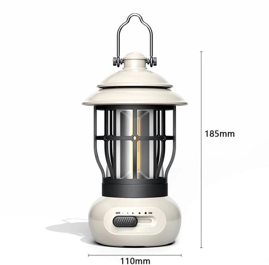 Lampada da campeggio a LED, ricaricabile via USB, lampada esterna a retro illuminazione regolabile, 300 lumen, adatta per campeggio, escursioni, blackout e altre situazioni di emergenza.