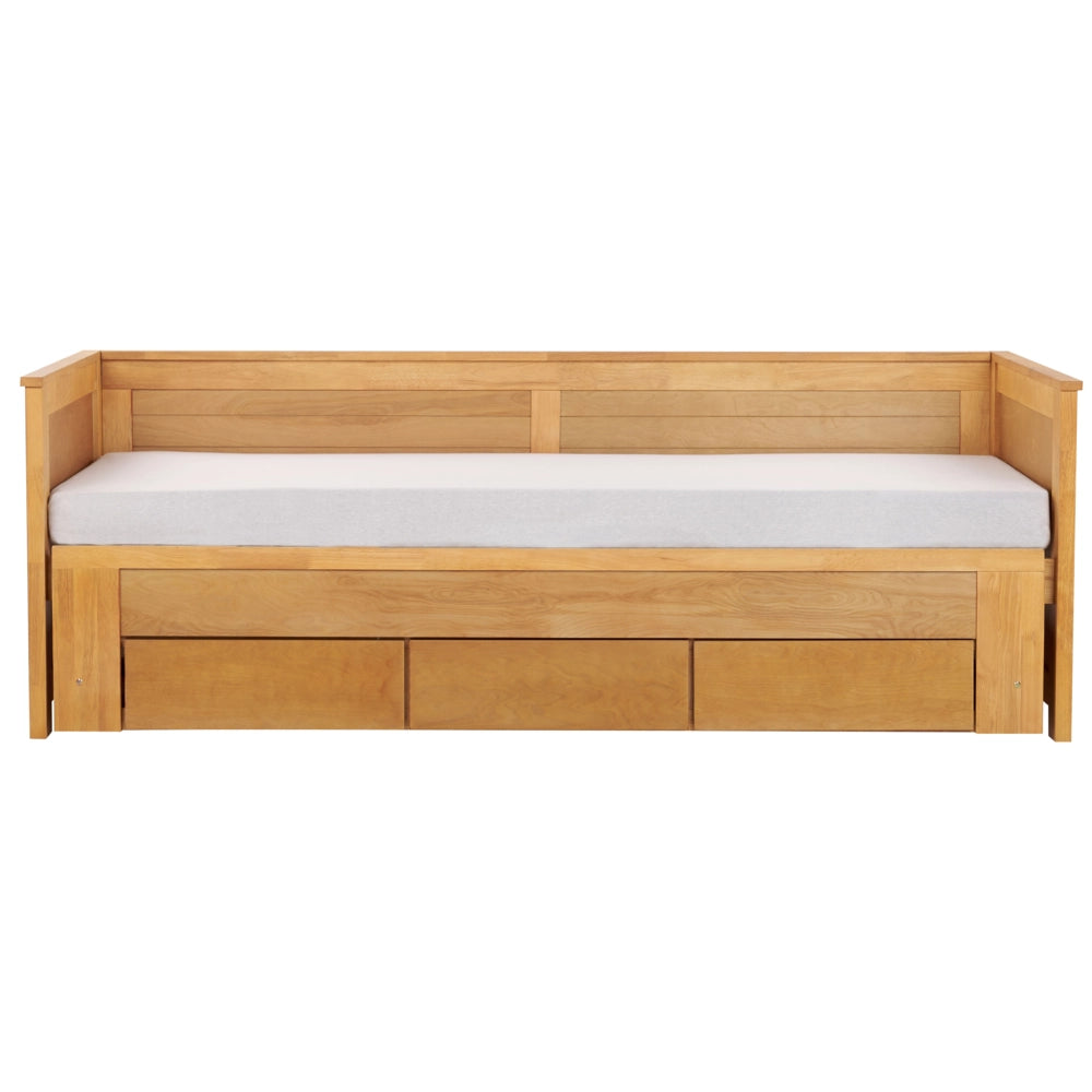 Letto singolo in legno MDF 3 Cassetti a Doghe con contenitore 90/180 x 200 cm cameretta ospiti