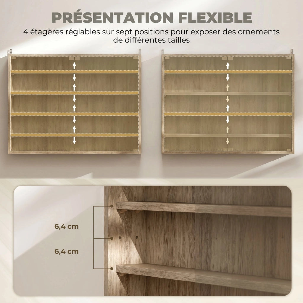 Libreria a muro con ante ¨C zephmum ¨C grigio 80x60x9.5 cm