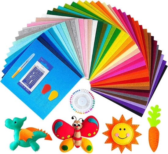 42 pezzi di velluto in stoffa - 30 x 30 cm - velluto colorato per ricamo - tessuto vellutato quadrato - kit per ricamo e cuscini - lenzuola vellutate - con 5 pezzi di set di accessori da cucire - per uso DIY per matrimoni