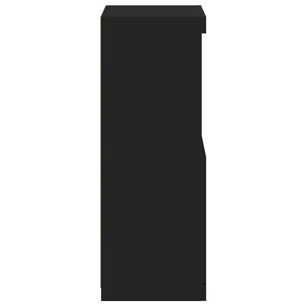 Credenza | Madia | Buffet da pranzo | Armadio da pranzo con Luci LED Nera 41x37x100 cm