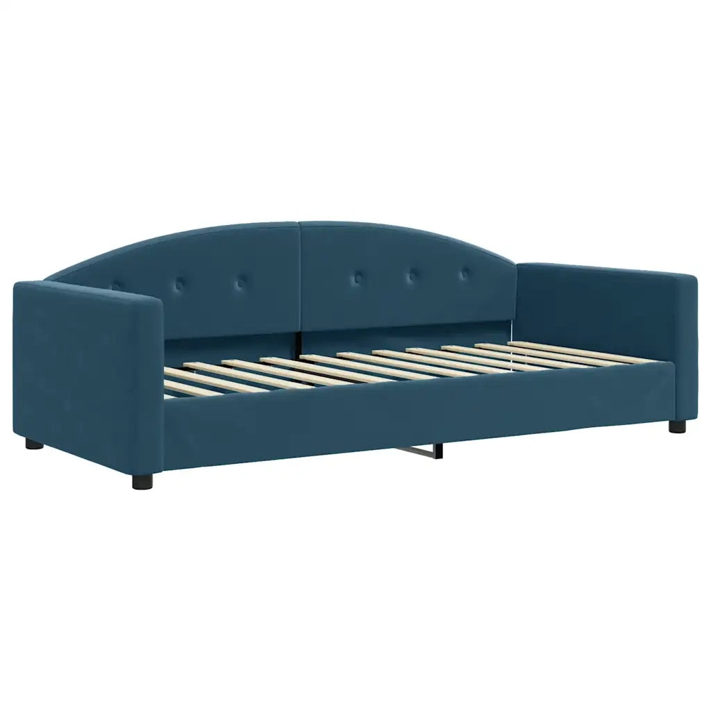 Divano Letto Estraibile con Materassi Blu 90x200 cm Velluto 3197324