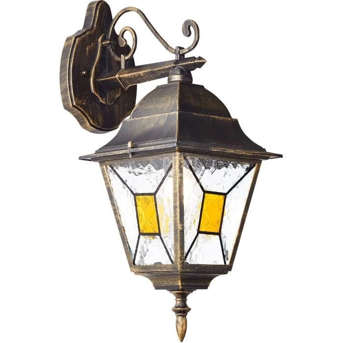 Discendente Applique per esterni Janel, Dore Black, E27 Max 60W, Bulb non incluso