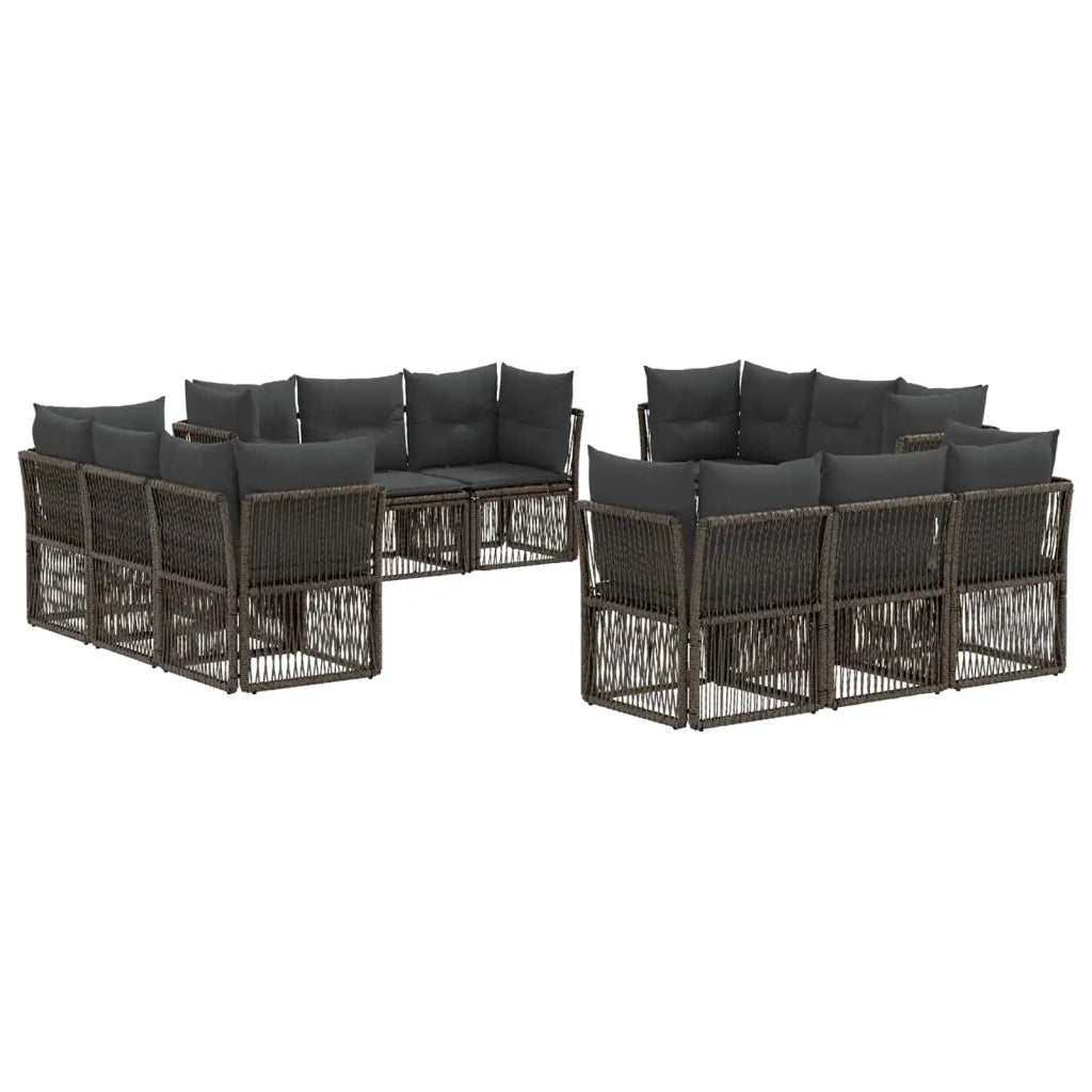 Set Divano da Giardino 12 pcs Grigio polyrattan 3434147