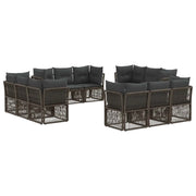 Set Divano da Giardino 12 pcs Grigio polyrattan 3434147