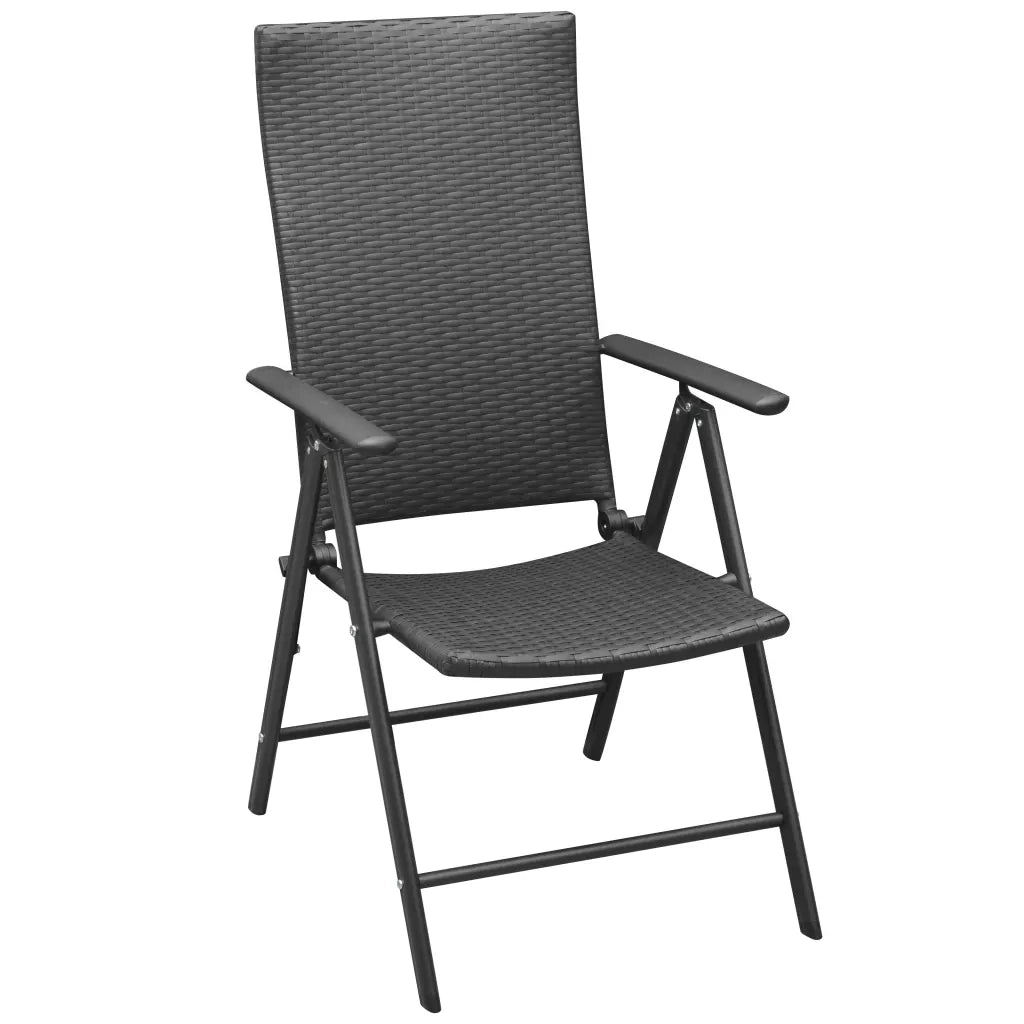 Sedie da Giardino Impilabili 2 pz in Polyrattan Nere cod mxl 9998