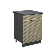 Mobiletto base per cucina Fame-Line Pannello in quercia/Antracite 60 cm con cassetto, PL Antracite Vicco