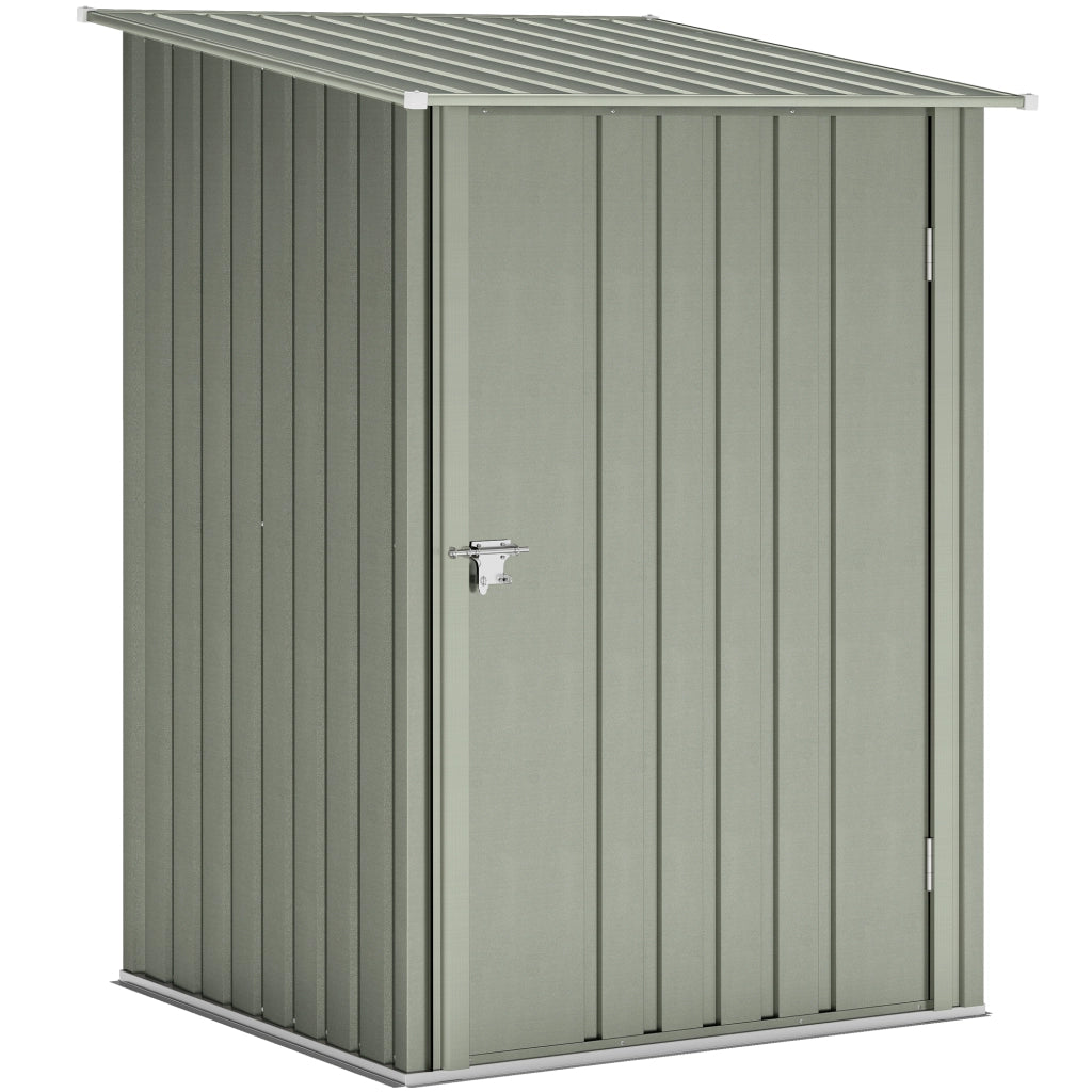 Casetta Box da Giardino Porta Attrezzi 100x104x160 cm con Porta a Battente in Acciaio Galvanizzato Argento