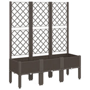 Fioriera | Cassetta per fiori | Vaso da Giardino con Traliccio Marrone 120x40x142 cm in PP