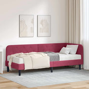 Cornice del letto ad angolo Rosso Vino 80 x 200 cm Velluto