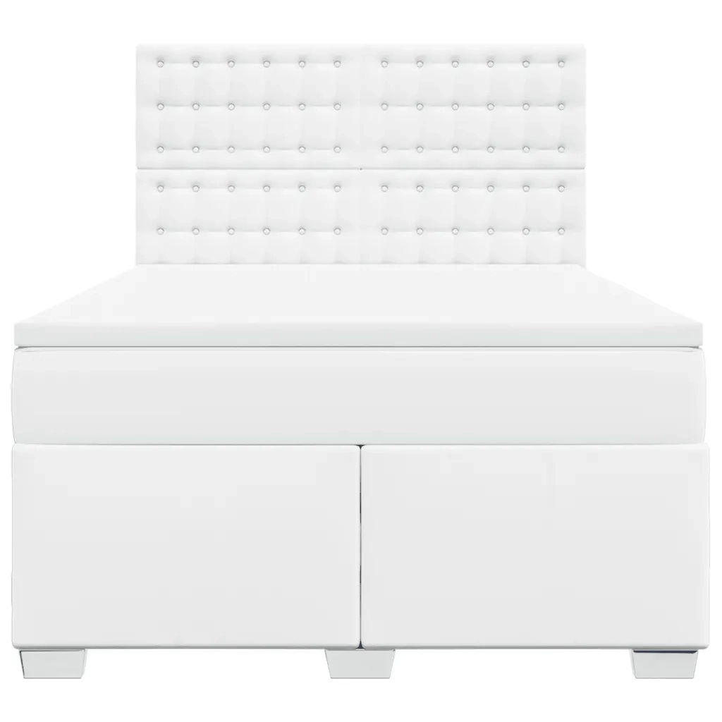 Giroletto a Molle con Materasso Bianco 140x190 cm in Similpelle