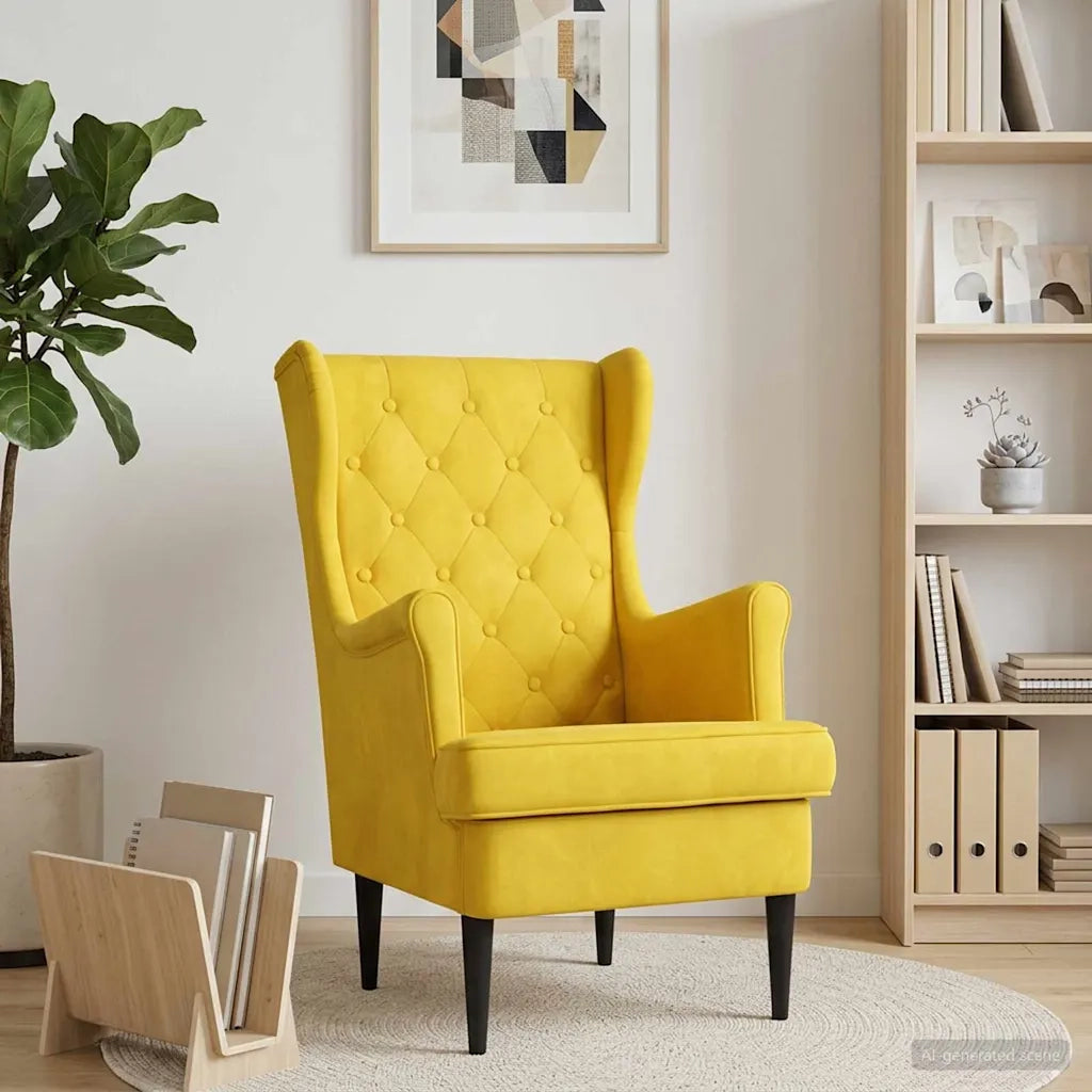 Poltrona Giallo Velluto 42029932