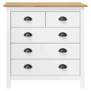 Credenza-Buffet-Armadio da cucina Hill Bianca 79x40x80 cm in Legno Massello di Pino 789223