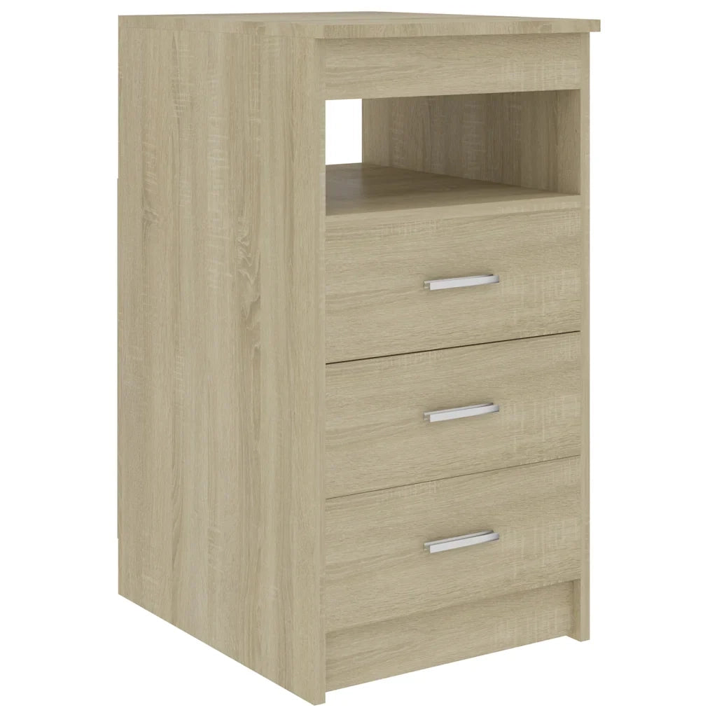 Cassettiera compatta con ripiano contenitore 40 x 50 x 76 cm realizzata in legno composito di rovere Sonoma 02_0047698
