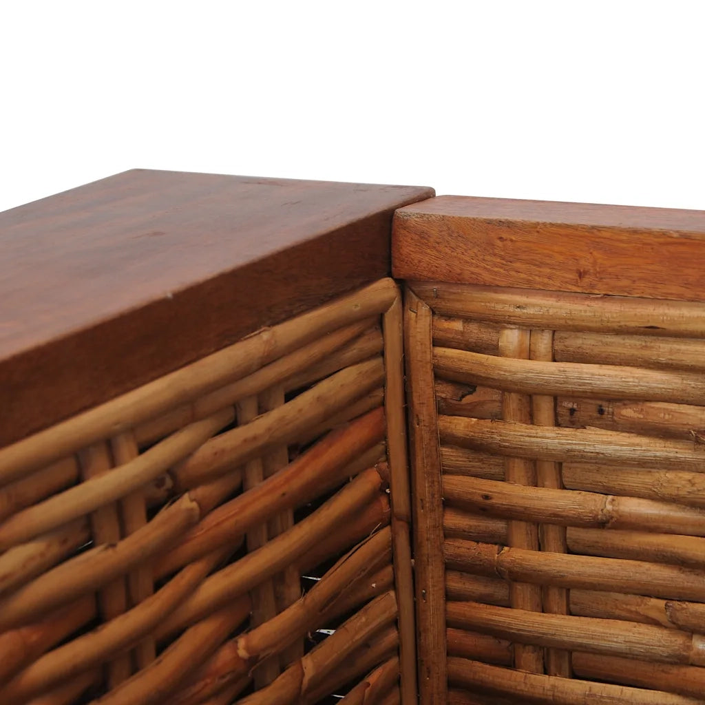Divano Sedia-Poltrona con Cuscini Marrone in Rattan Naturale