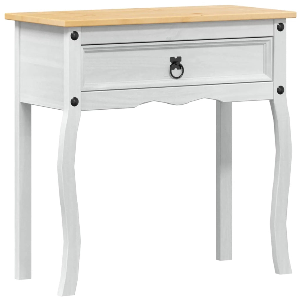 Tavolo Consolle Bianco 73 x 35 x 73 cm Pino massello 42024944