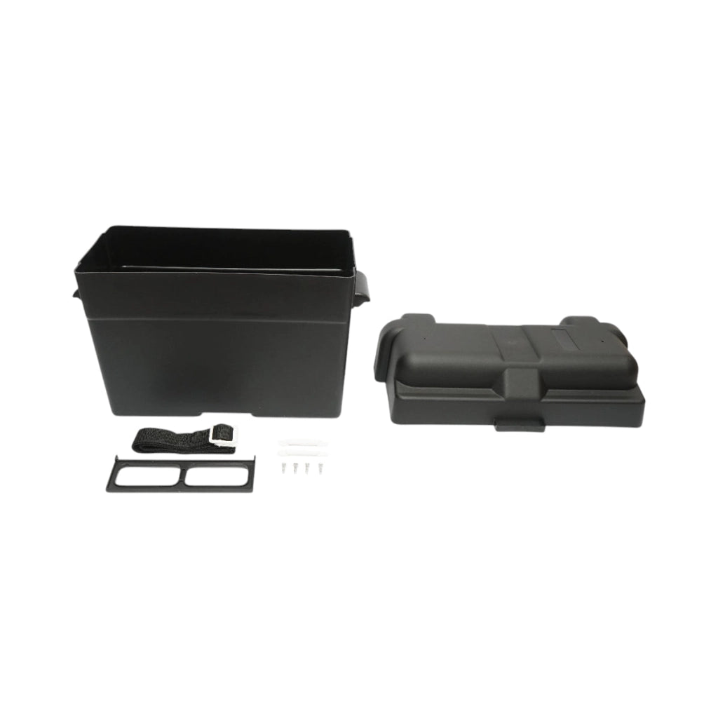 Cassetta universale per batteria auto 12V, 360 × 180 × 235 mm.