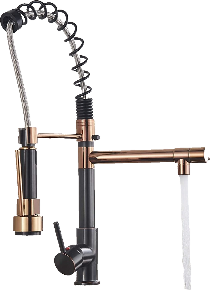 Bjorn | Rubinetto cucina Gastronomy rosegold Due docce | Rubinetto cucina professionale acciaio inossidabile | Ristorante doppio lavello