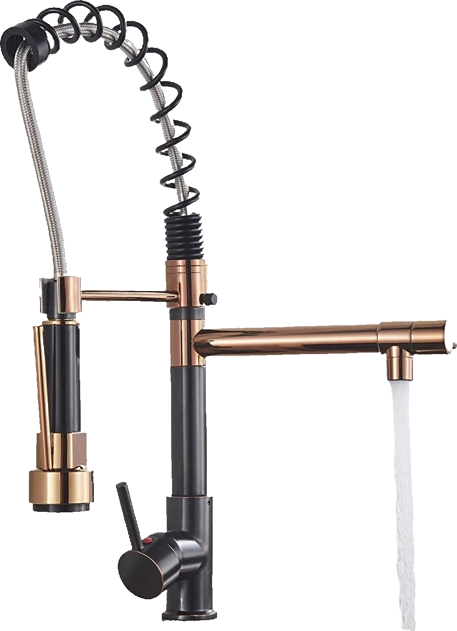 Bjorn | Rubinetto cucina Gastronomy rosegold Due docce | Rubinetto cucina professionale acciaio inossidabile | Ristorante doppio lavello