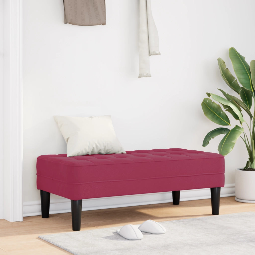 panchina Rosso Vino 113x57x39 cm in velluto