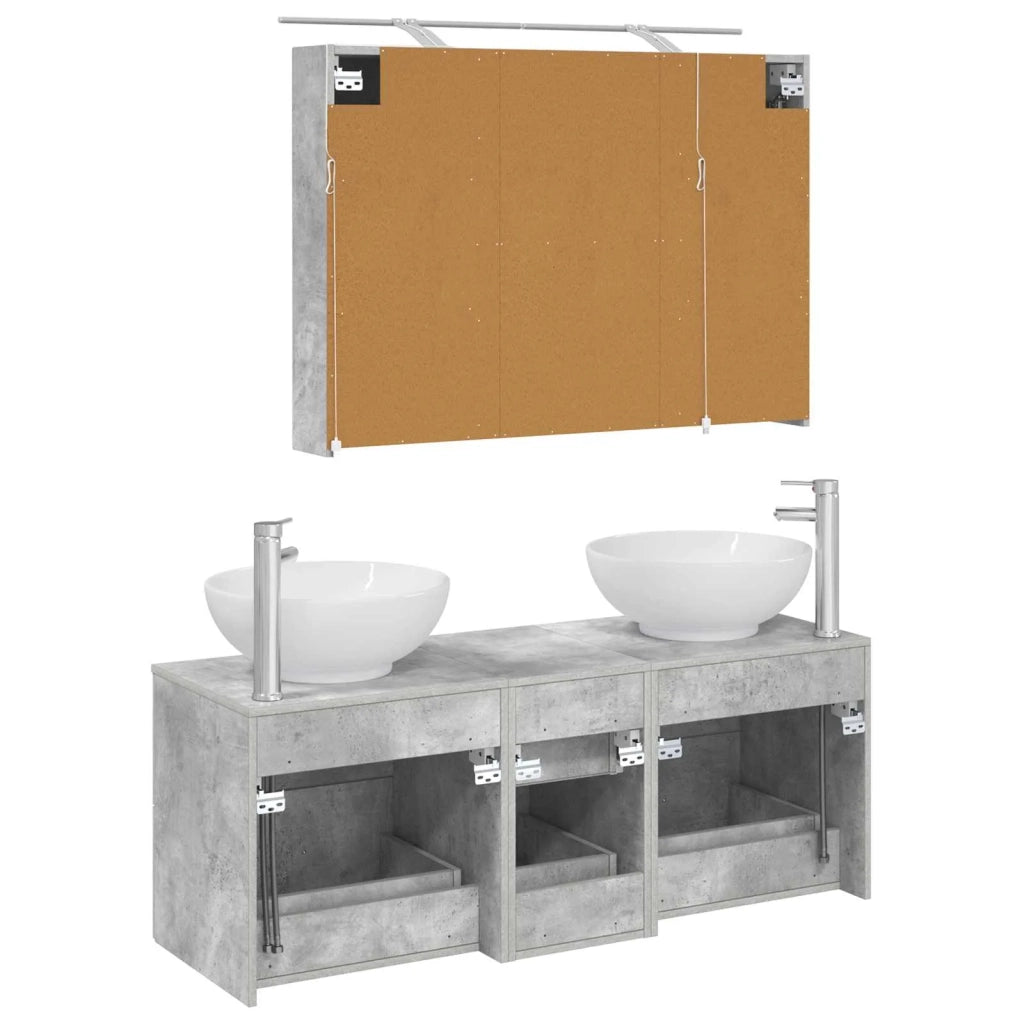 Set di mobili per il bagno 4 pcs Grigio Cemento 3406978
